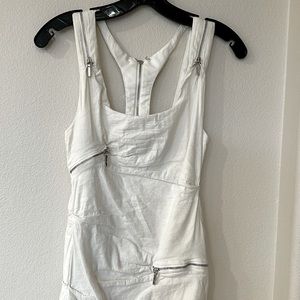 Nicole miller zippers white dress